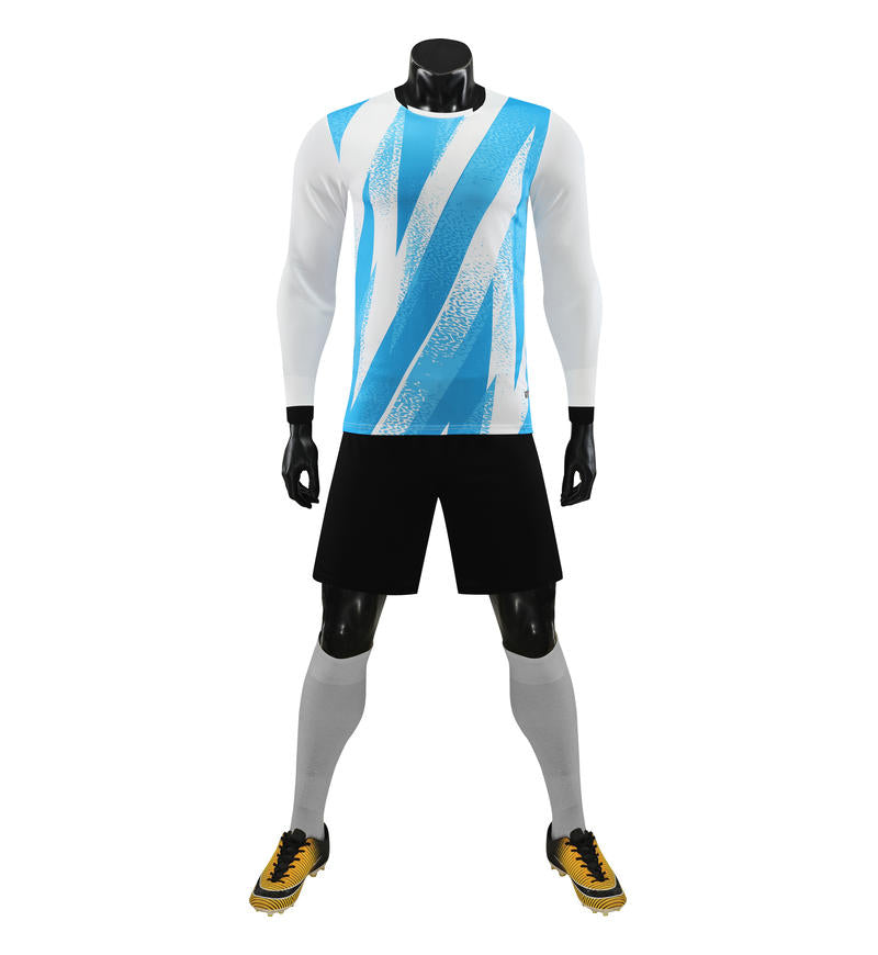 6001CX long sleeve training uniform - white and blue front