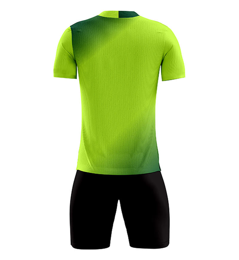 D8833 soccer training uniform set fluorescent green back