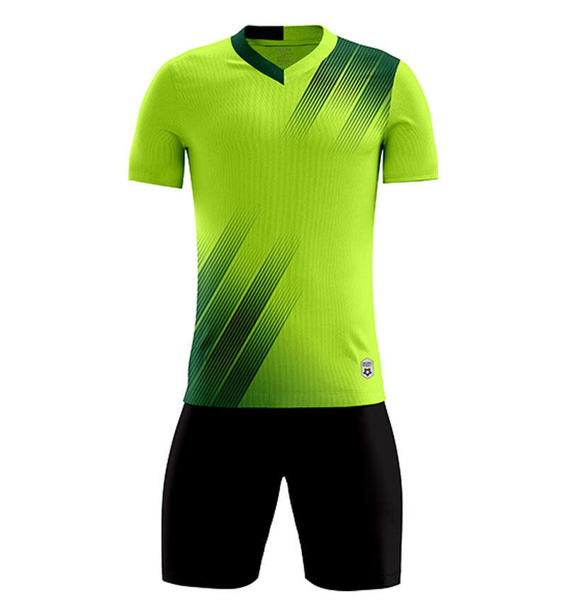 D8833 soccer training uniform set fluorescent green front