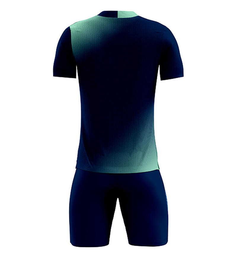 D8833 soccer training uniform set navy mint back