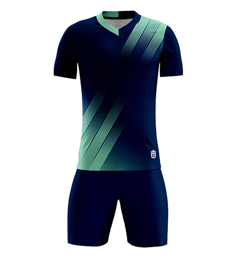 D8833 soccer training uniform set navy mint front