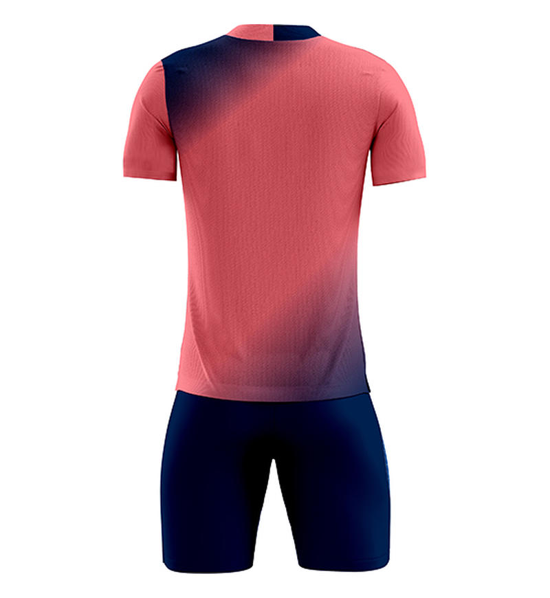 D8833 soccer training uniform set pink back