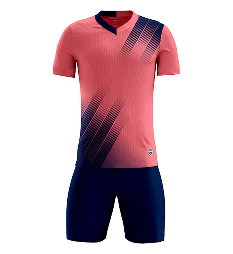 D8833 soccer training uniform set pink front