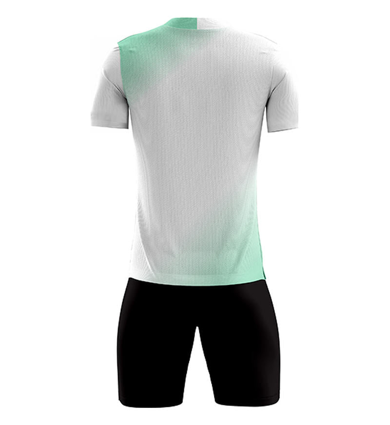 D8833 soccer training uniform set white mint back