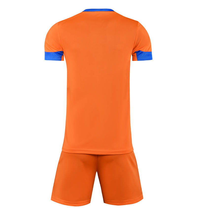 M3210 Orange Blue back soccer uniform set
