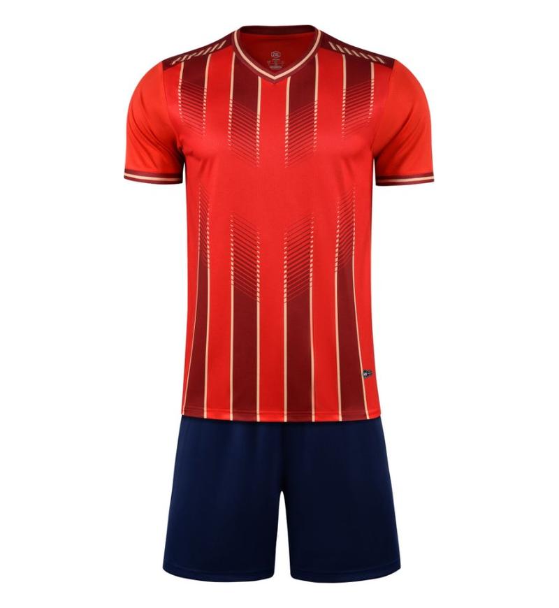 M3222 red front soccer training suit