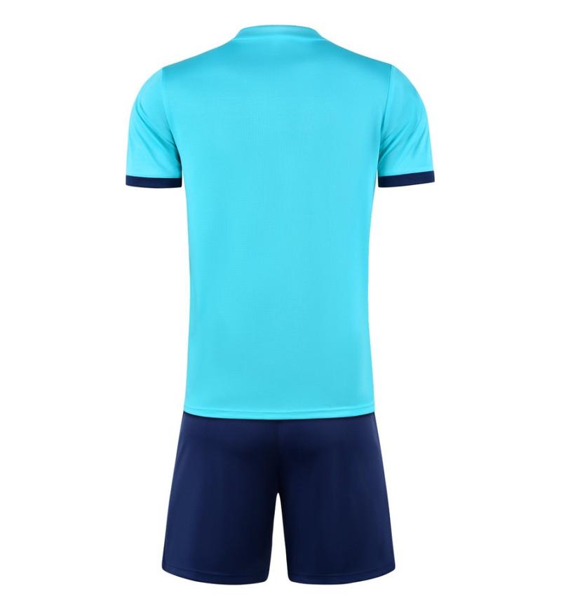M3223 light aqua blue back soccer training suit