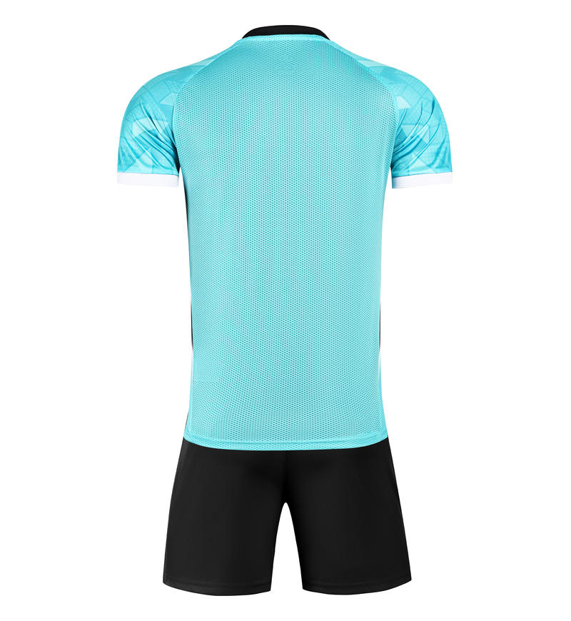 M3225 light aqua blue back soccer training suit