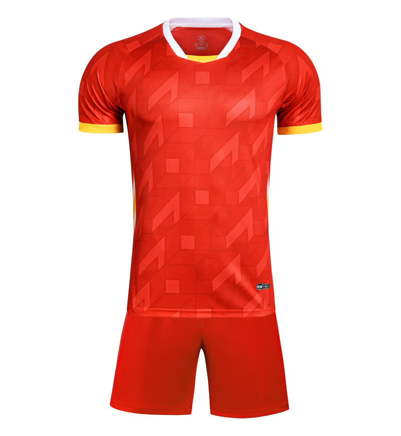 M3225 red front soccer training suit