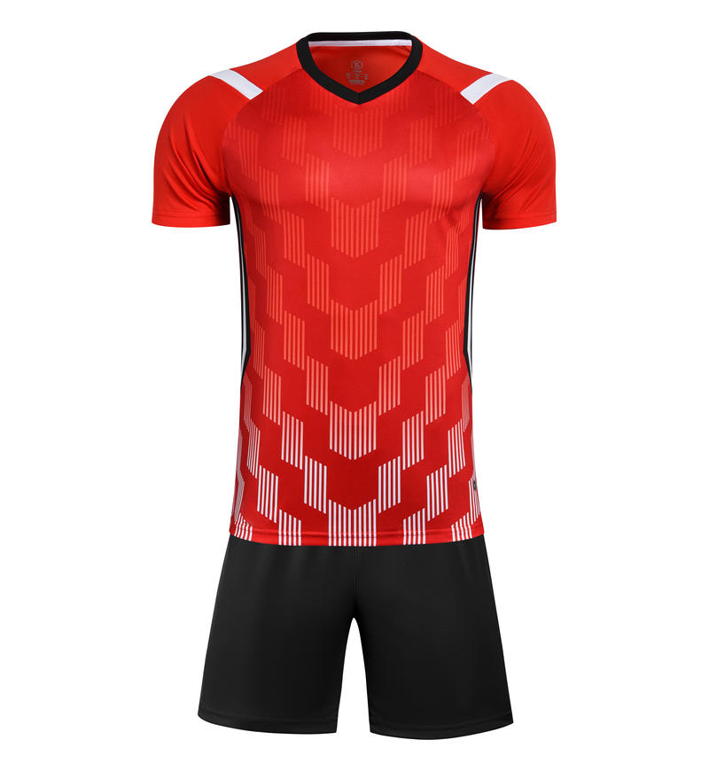 M3226 bright red front soccer training suit