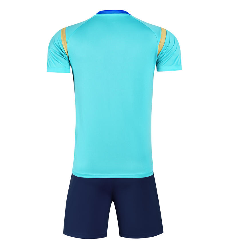 M3226 light aqua blue back soccer training suit