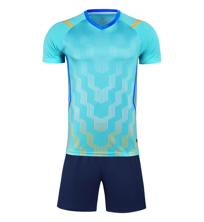 M3226 light aqua blue front soccer training suit