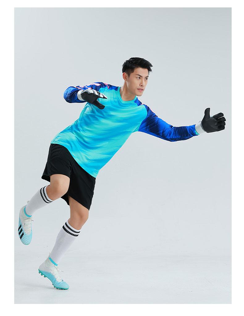 M8007 goalkeeper jersey light lake blue action photo