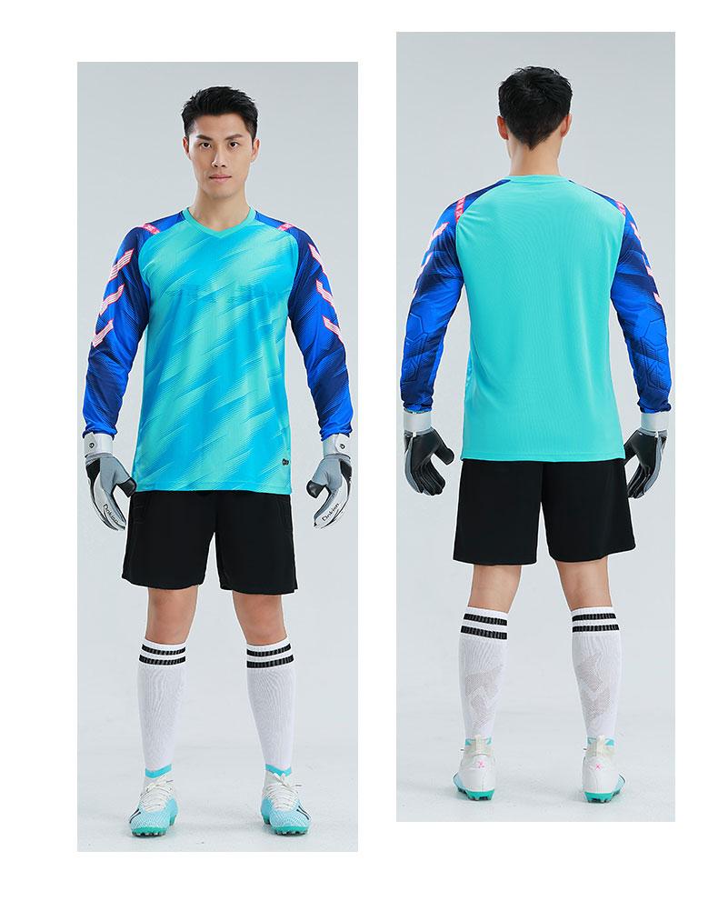 M8007 goalkeeper jersey light lake blue model photo