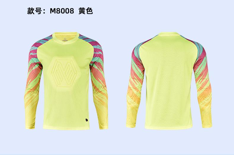 M8008 goalkeeper jersey yellow display