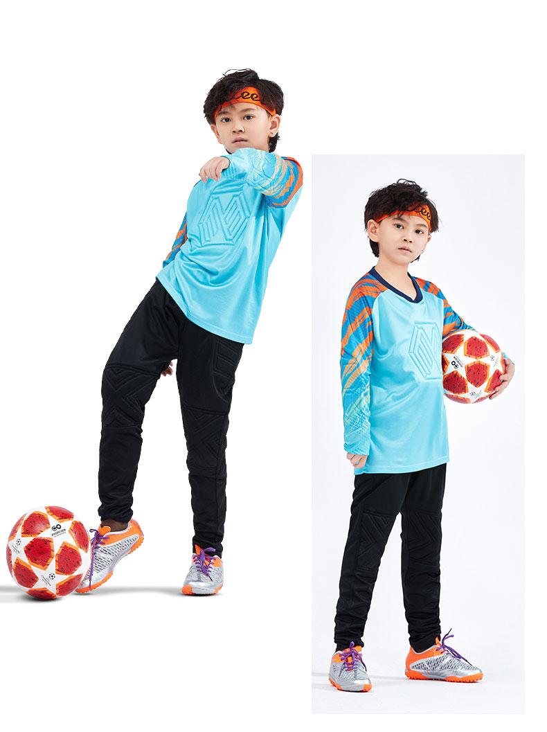 M8008 goalkeeper jersey kids light lake blue model photo