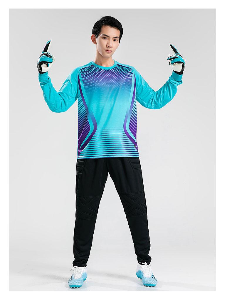 M8009 goalkeeper jersey light lake blue model photo 2