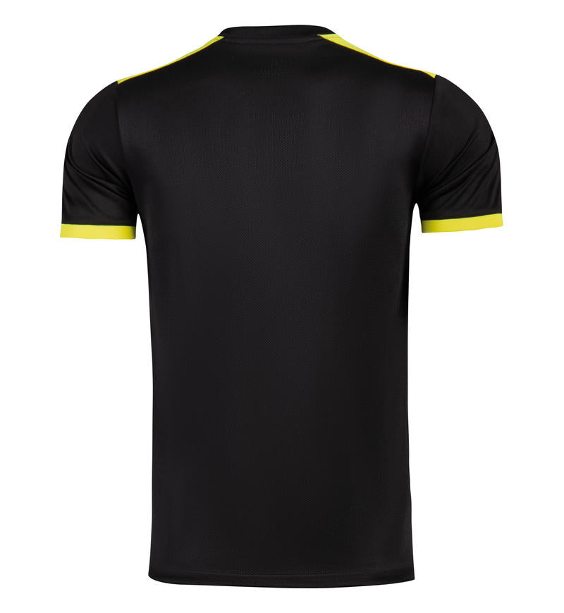 M8110 Black Yellow referee jersey back