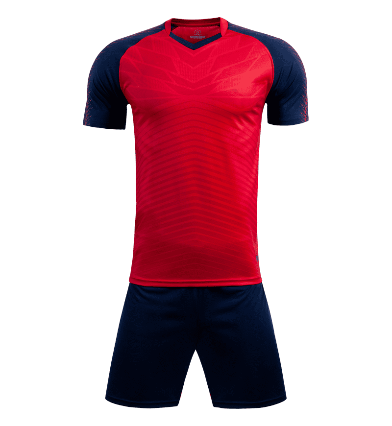 M8601 red navy soccer training set front