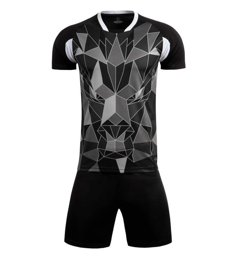 M8623 Black front soccer uniform set