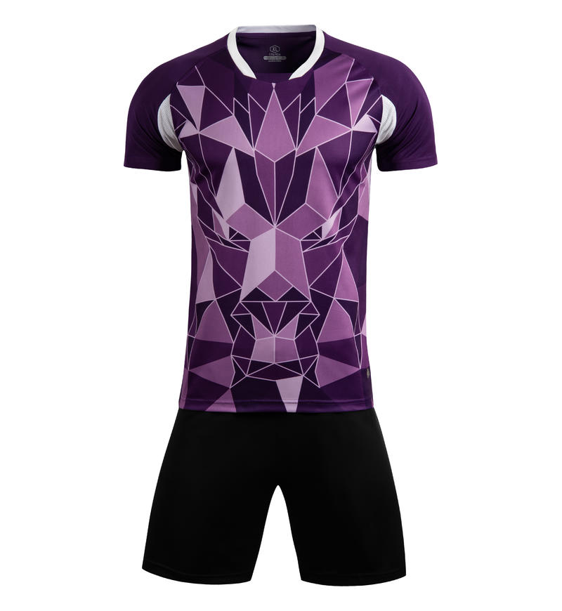M8623 Deep Purple front soccer uniform set
