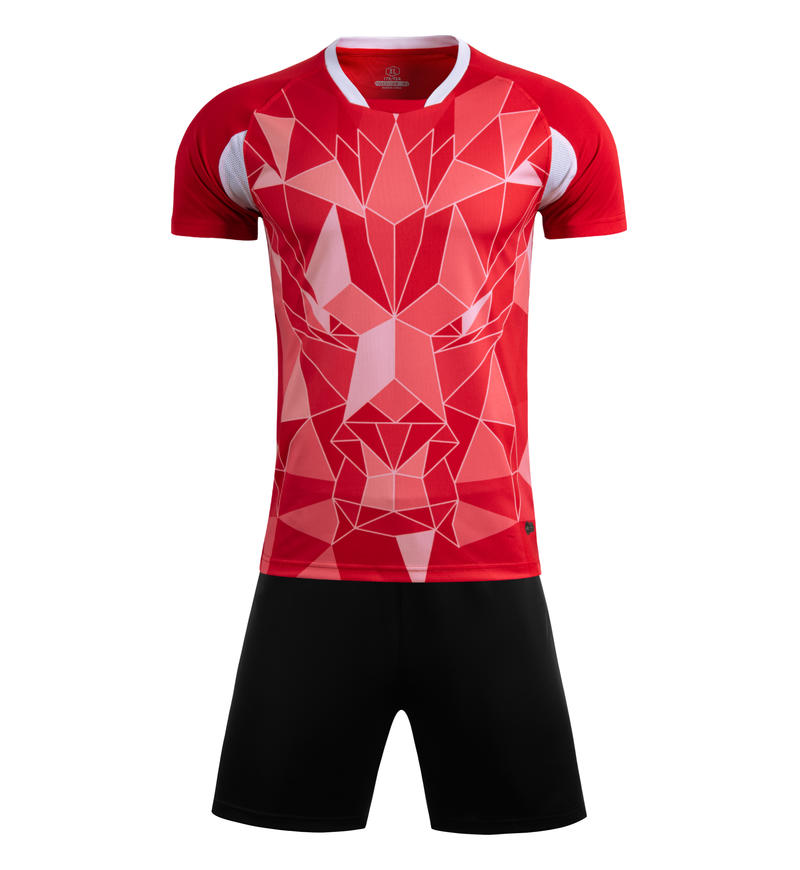 M8623 Red front soccer uniform set