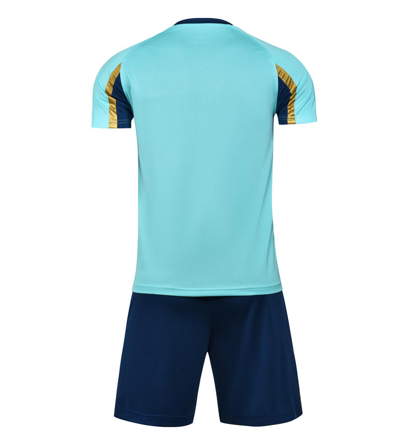 M8632 Aqua Navy soccer uniform back