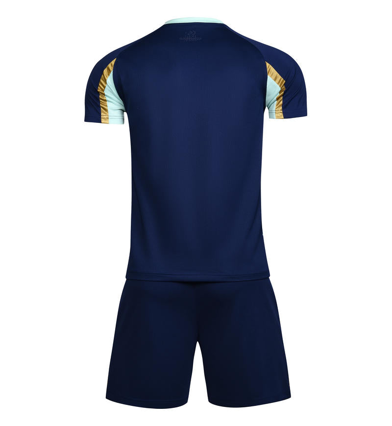 M8632 Navy Yellow soccer uniform back