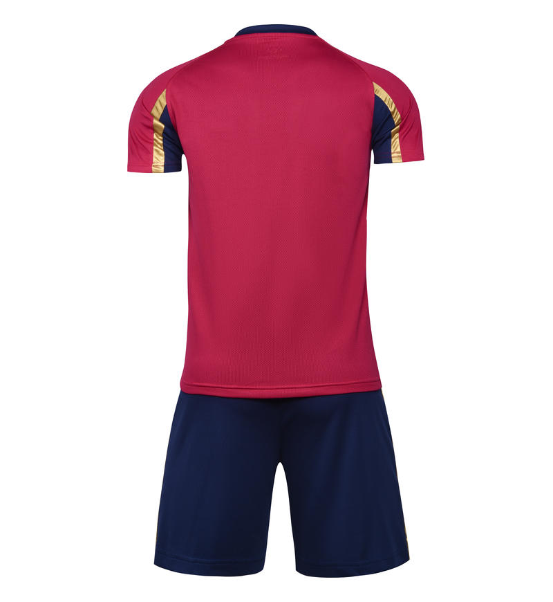 M8632 Red Navy soccer uniform back
