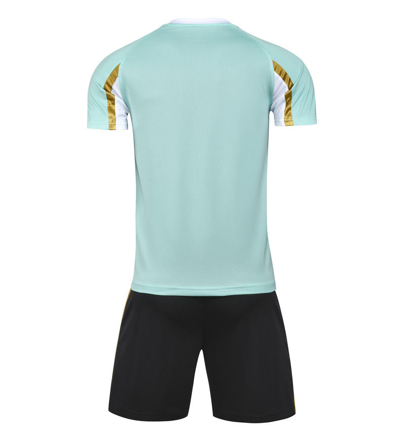 M8632 Mint Black soccer uniform back