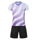 M8633 White Purple soccer uniform front