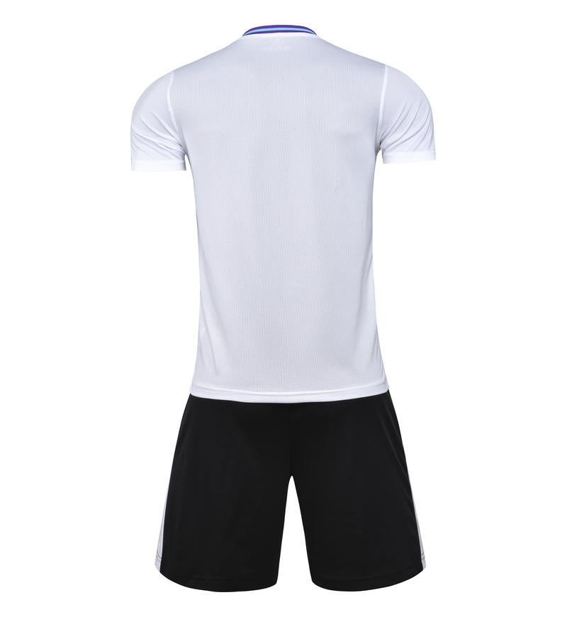 M8633 White Purple soccer uniform back