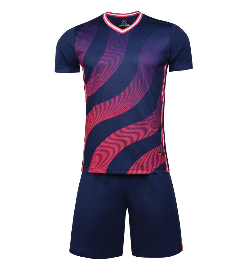 M8633 Navy Pink soccer uniform front