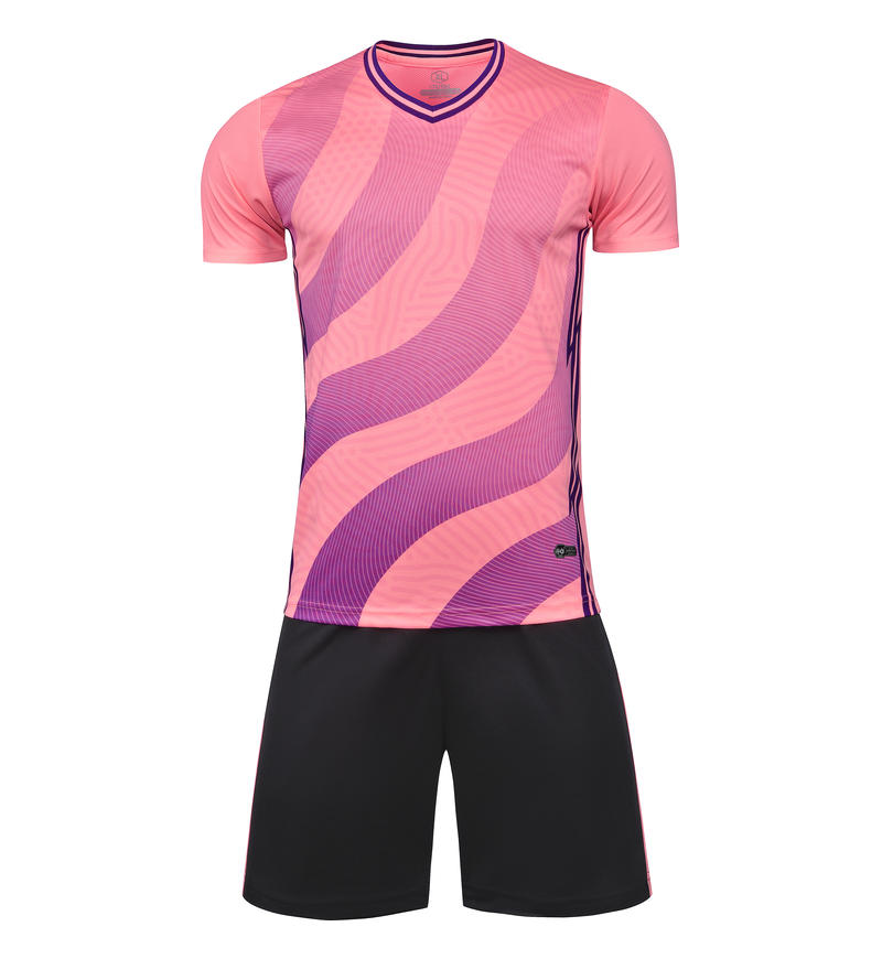 M8633 Pink Purple soccer uniform front