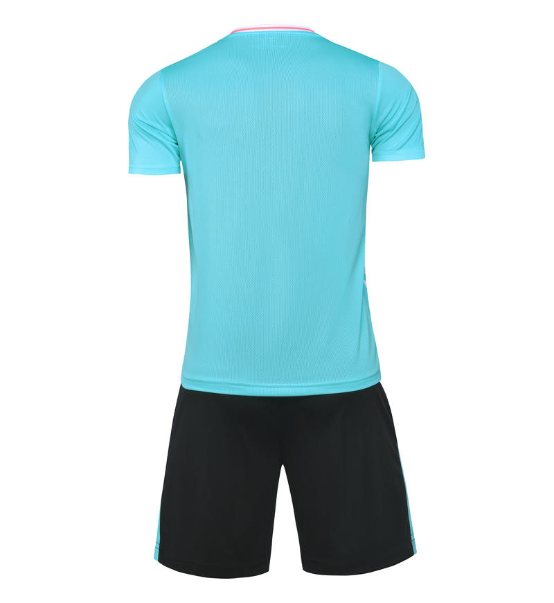 M8633 Cyan Pink soccer uniform back