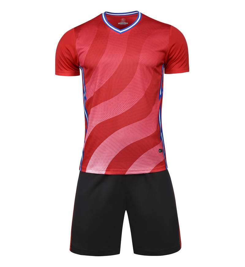M8633 Red Pink soccer uniform front