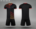 M8638 Black Red soccer uniform set