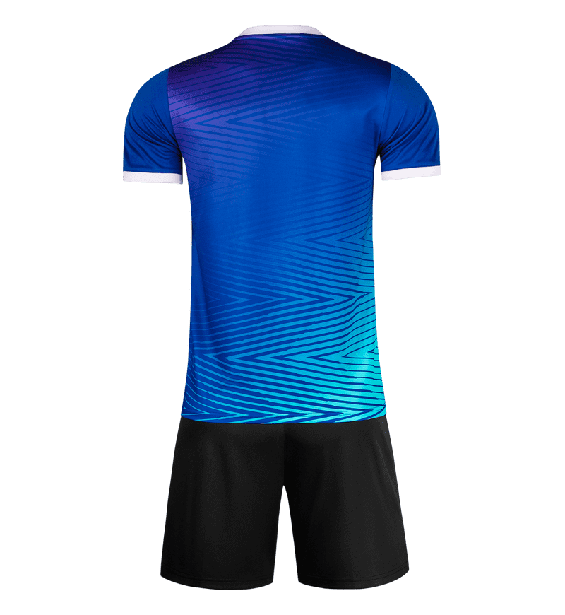 M8641 Blue Aqua back soccer uniform set