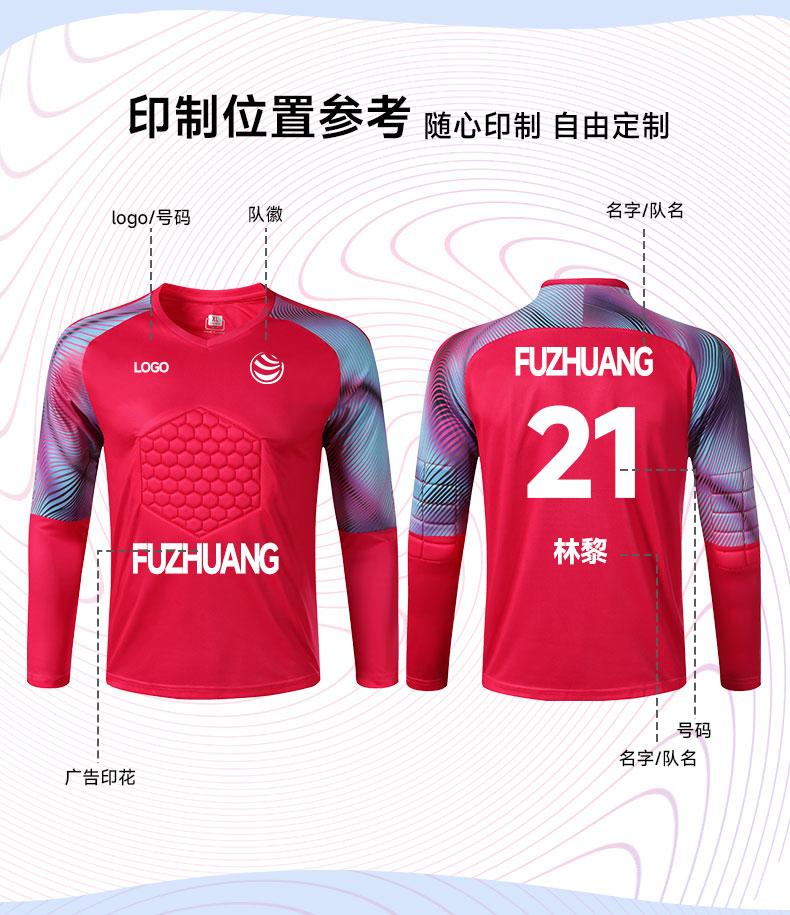 M8855 goalkeeper long sleeve jersey customization display