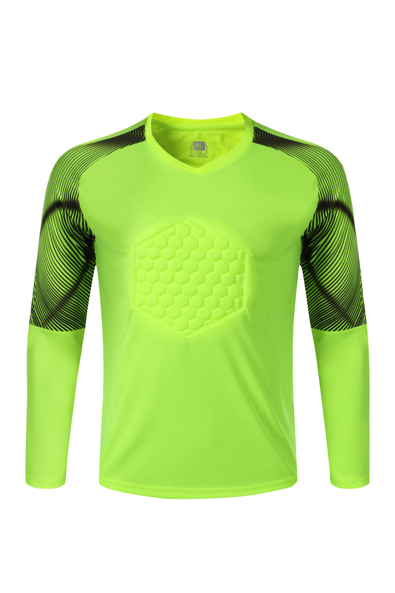 M8855 goalkeeper long sleeve jersey fluorescent green detail front