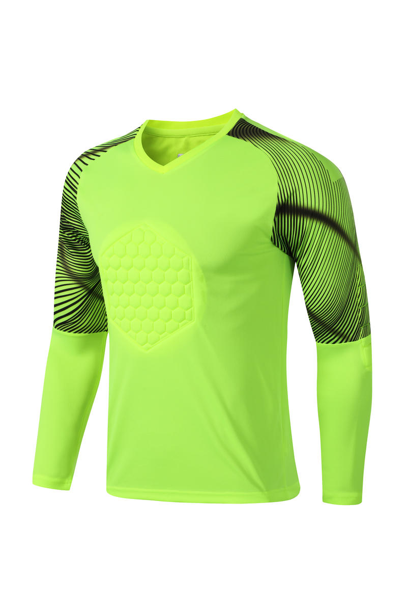 M8855 goalkeeper long sleeve jersey fluorescent green front