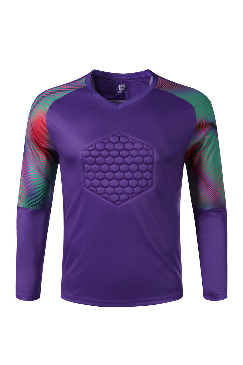 M8855 goalkeeper long sleeve jersey purple detail front