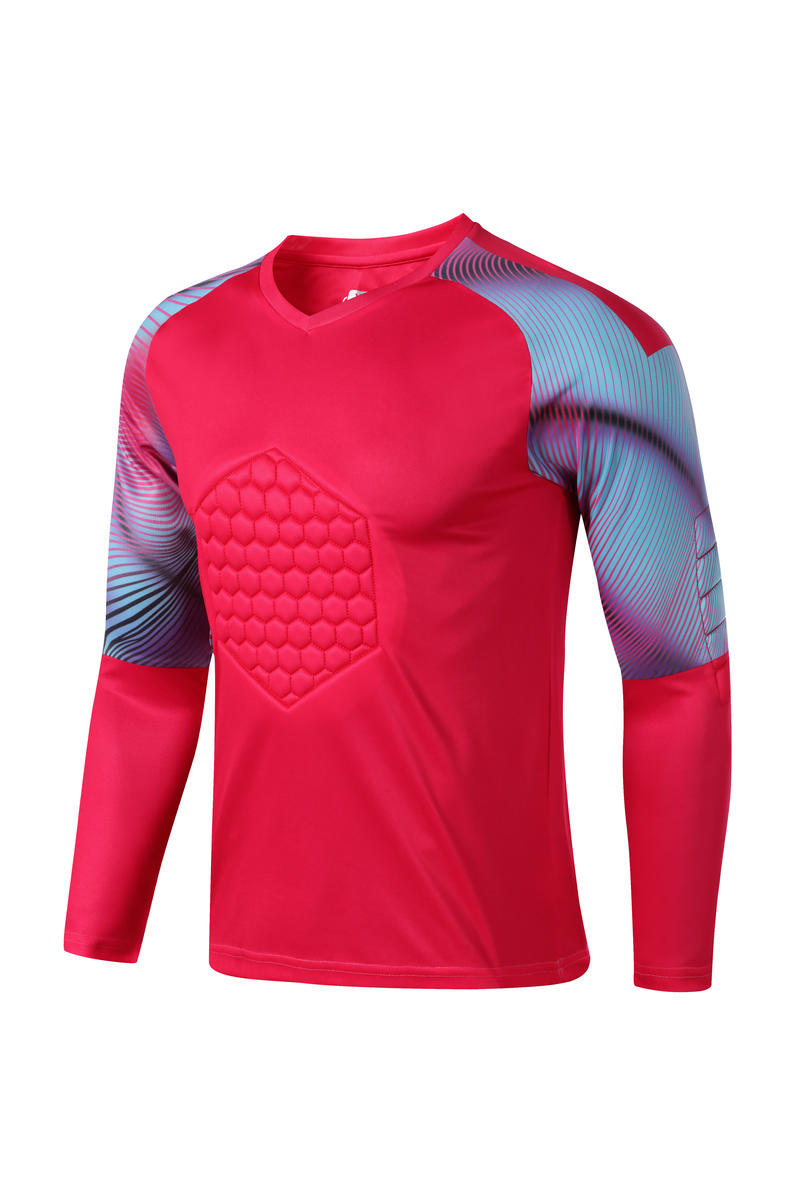 M8855 goalkeeper long sleeve jersey rose red front