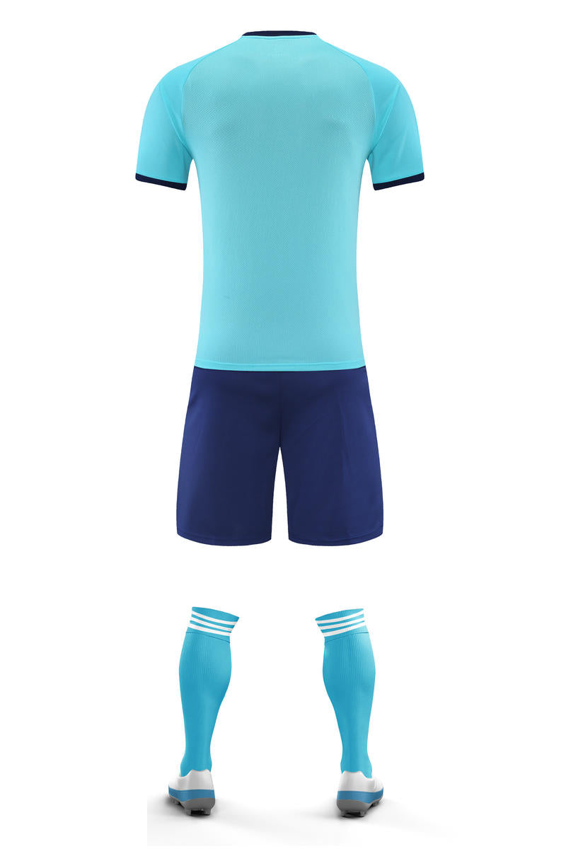 C5027 soccer training uniform - light blue back