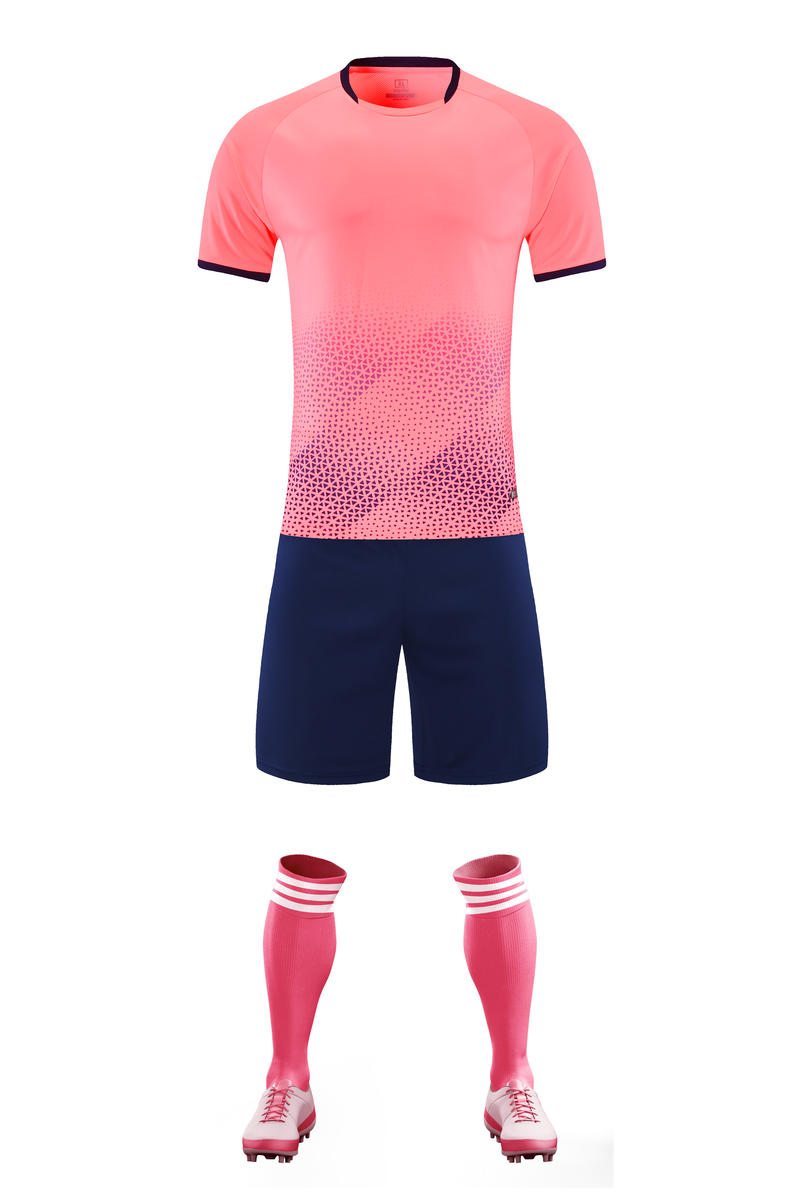 C5027 soccer training uniform - pink front